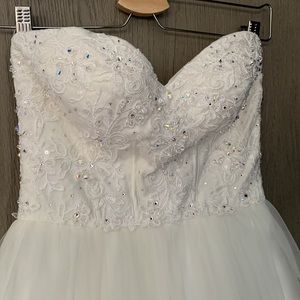 Strapless corset style wedding dress